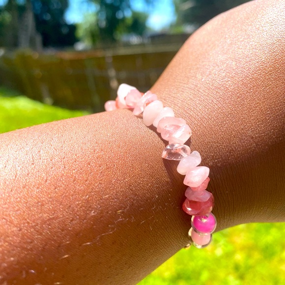 Rose quartz crystal bracelet - Picture 2 of 2